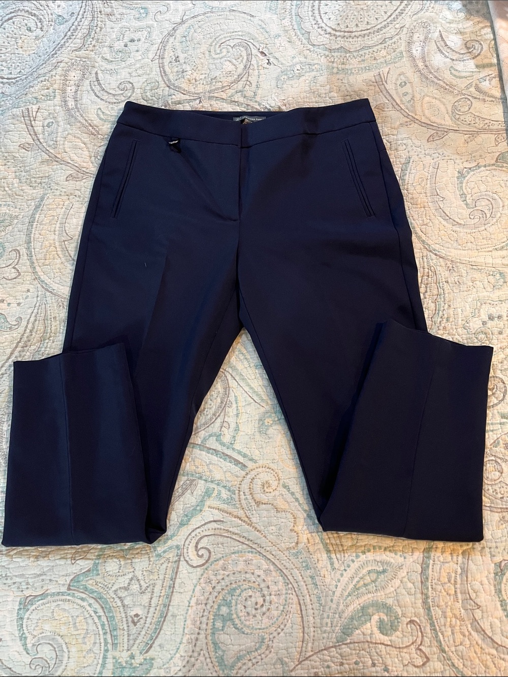 Adrianna Papell Navy Straight-Leg Dress Capris